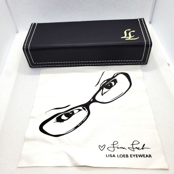 Lisa Loeb Black & White Glasses Case & Cleaning Cloth - Picture 1 of 7